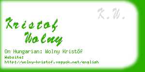 kristof wolny business card